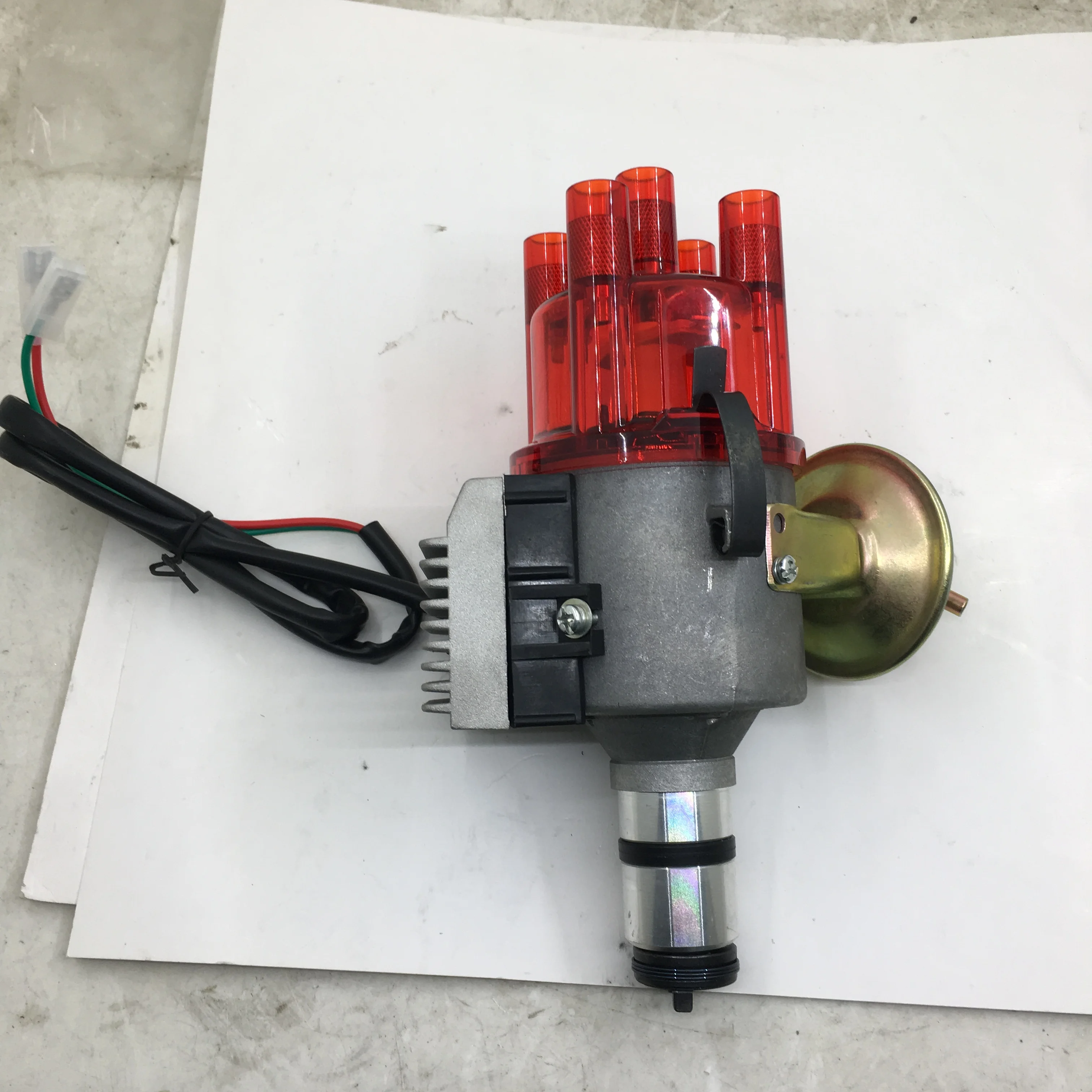 SherryBerg complete distributor for Empi 9437 Electronic All-in-One Vacuum Advance Distributor for VW Aircooled Engine red cap