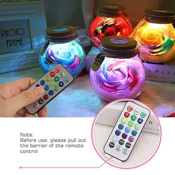 

New LED Mother Day Present Rose Valentines Day Gift Remote Control Eternal Rose With Night Light In Glass Dome Birthday Gift