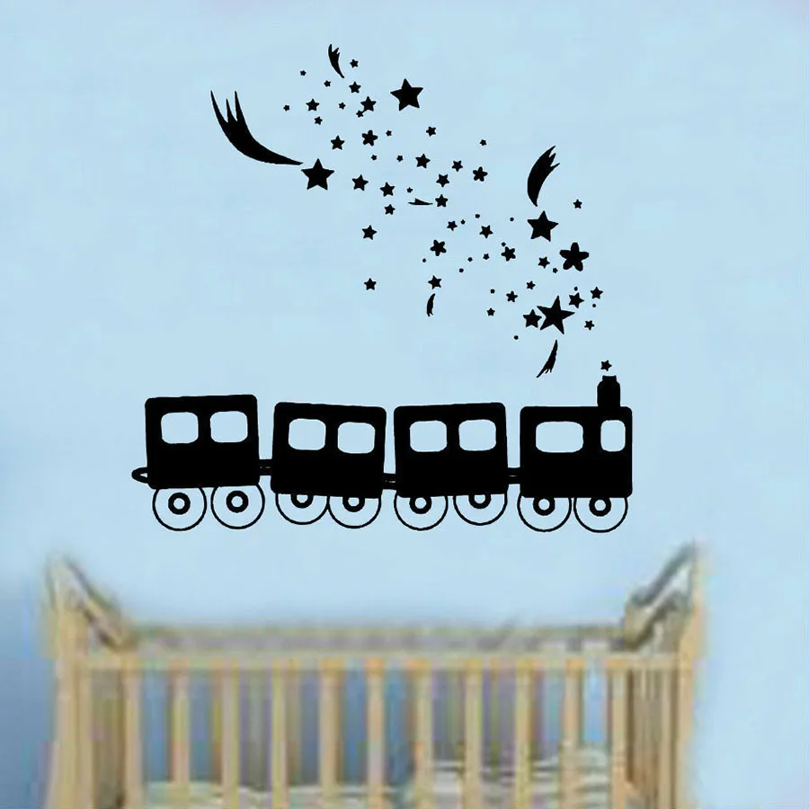cheap Dreams Train Wall Sticker Art Kids Girls Boys Bedroom Baby Room Nursery Interior Decor Vinyl Window Decal Removable Mural M599
