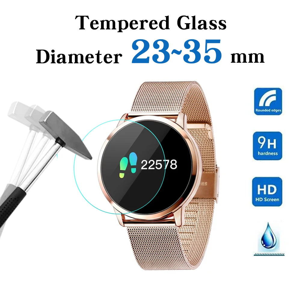 18x protector de pantalla para relojes de pulsera círculo redonda, diámetro: 37 mm claro