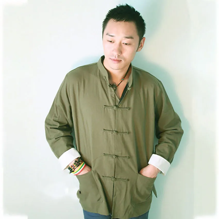 Tangsuit Vintage Male Clothes Chinese Style Shirt Cheongsam Top Traditional Chinese Clothing for Men Wutang Hanfu Ethnic