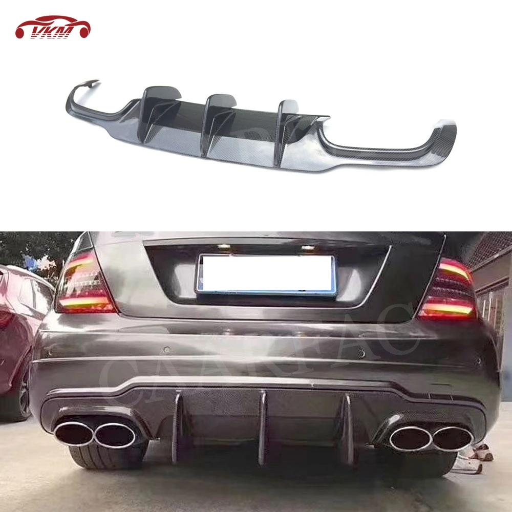 Для W204 задний диффузор для губ Benz C Class C300 C63 AMG Sport 2008 2014 плавники в стиле акулы
