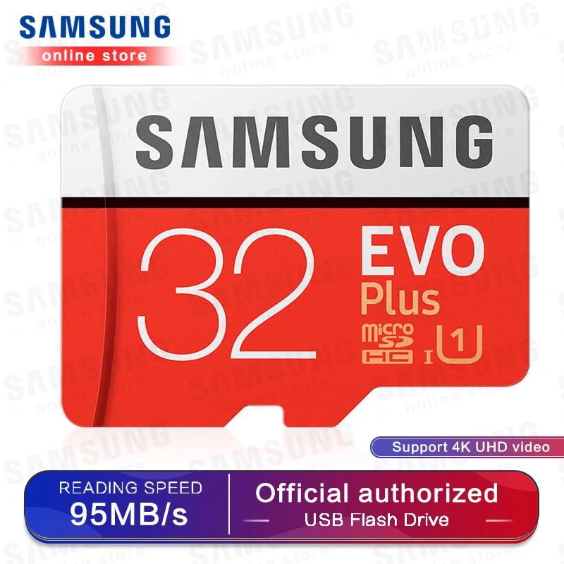 

SAMSUNG Micro SD Memory Card EVO Plus 256GB 128GB 64GB 100MB/s SDXC C10 U3 UHS-I MicroSD TF Card 32GB for Smartphone and Tablet