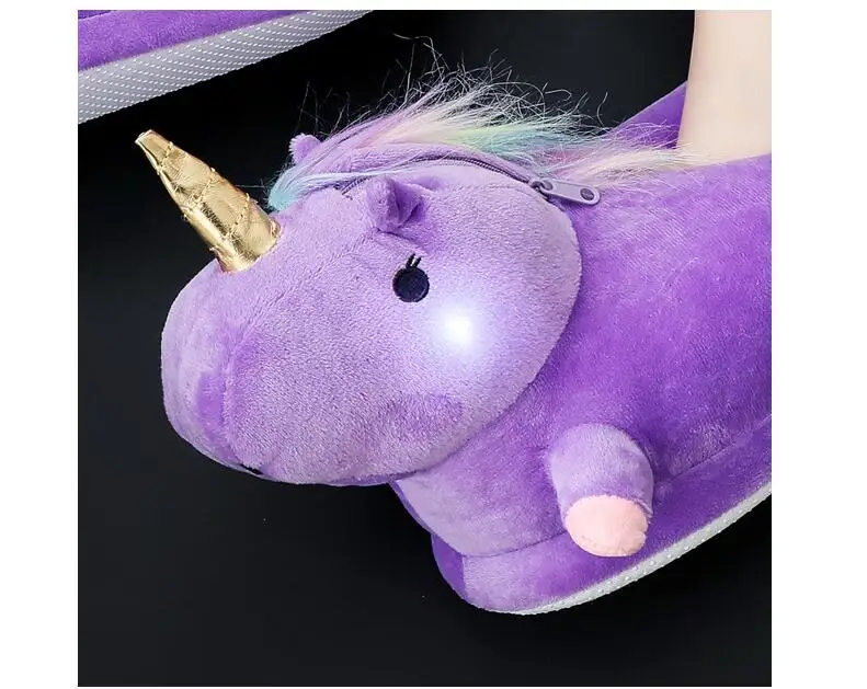 Women Fur Slippers Winter Unicorn Slipper Adult Soft Home Slipper Keep Warm Indoor Slippers Women Cozy Home Shoes for Girls