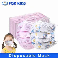 10-200PCS Mascarillas Niños Disposable Kids Mask Boy Girl Kitty Cat Car Animals Cartoon Children Face Mouth Masks Masque Enfant