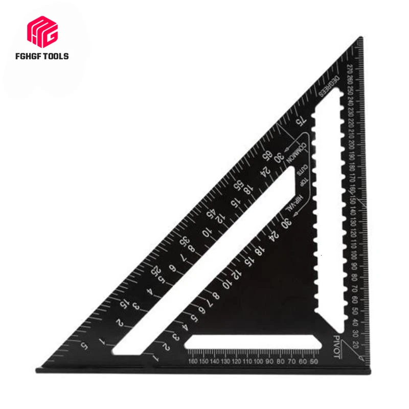 

FGHGF Measuring Tool 12 Inch Black Triangle Ruler For Woodworking Square Layout For Woodworking Gauge Measuring Tool