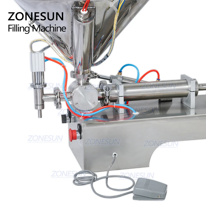 ZONESUN Single Nozzle Paste Cream Honey Chocolate Sauce Water Bottle Filling Machine With Heater