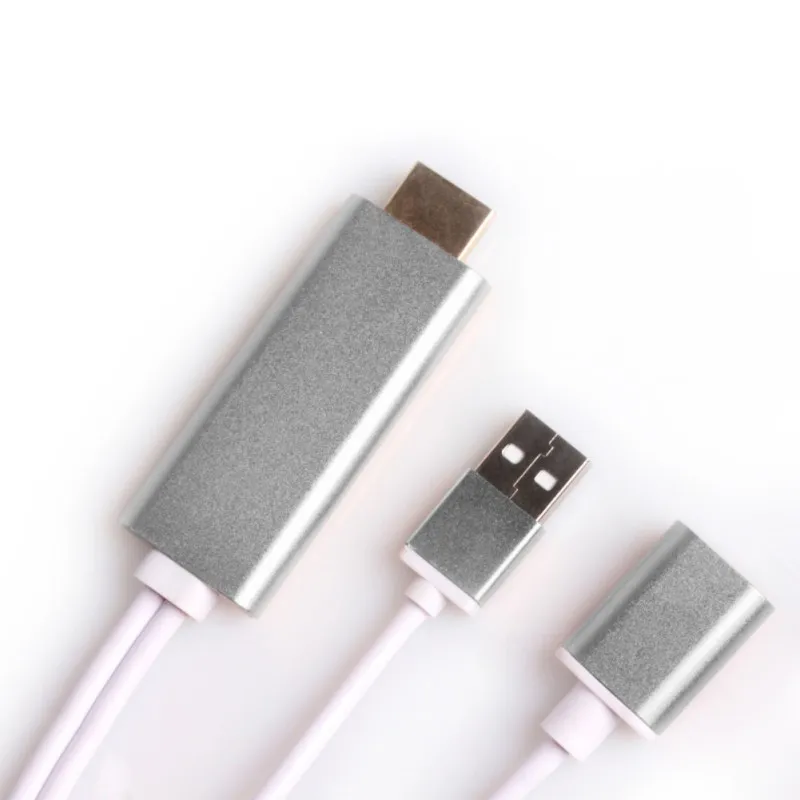 Silver HD синхронизация экраны передачи кабель Цифровой HDMI медиа видео стример зеркалирование линии IOS/Android USB Женский и HDMI в - Цвет: Silver