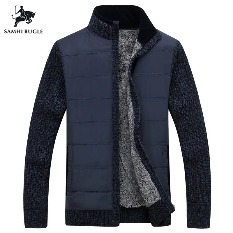 ^*Best Offers Brand Sweater Men 2019 New Arrival Winter Men Sweater Jacket Stand Collar Military Army Green Cardigan Men Thicken Fleece