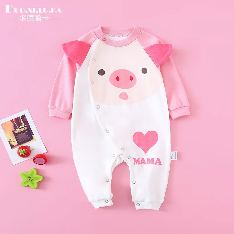 Для маленьких мальчиков; комбинезон для девочек; одежда с длинными рукавами Хлопковая пижама для возраста от 0 до 12 месяцев Комбинезоны Детская одежда богемный комплект, roupa de bebes кукла трансфер до новорожденных однотонные яркие inwear - Цвет: Розовый