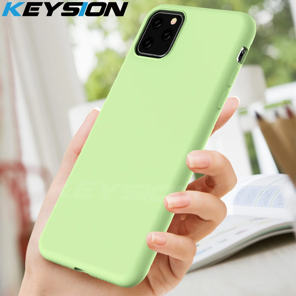 Чехол KEYSION из жидкого силикона для iPhone 11 Pro Max Мягкий противоударный чехол