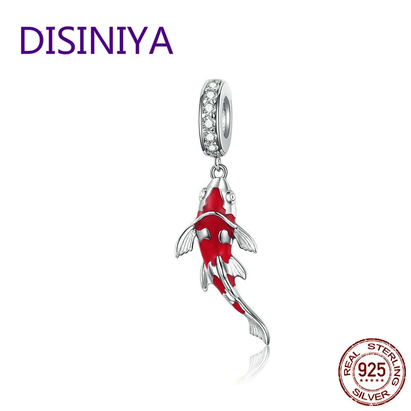 

Lucky Fish Pendant for Necklace 925 Sterling Silver Enamel Carp Charm for Women Snake Bracelet DIY Jewelry Making DBSC085