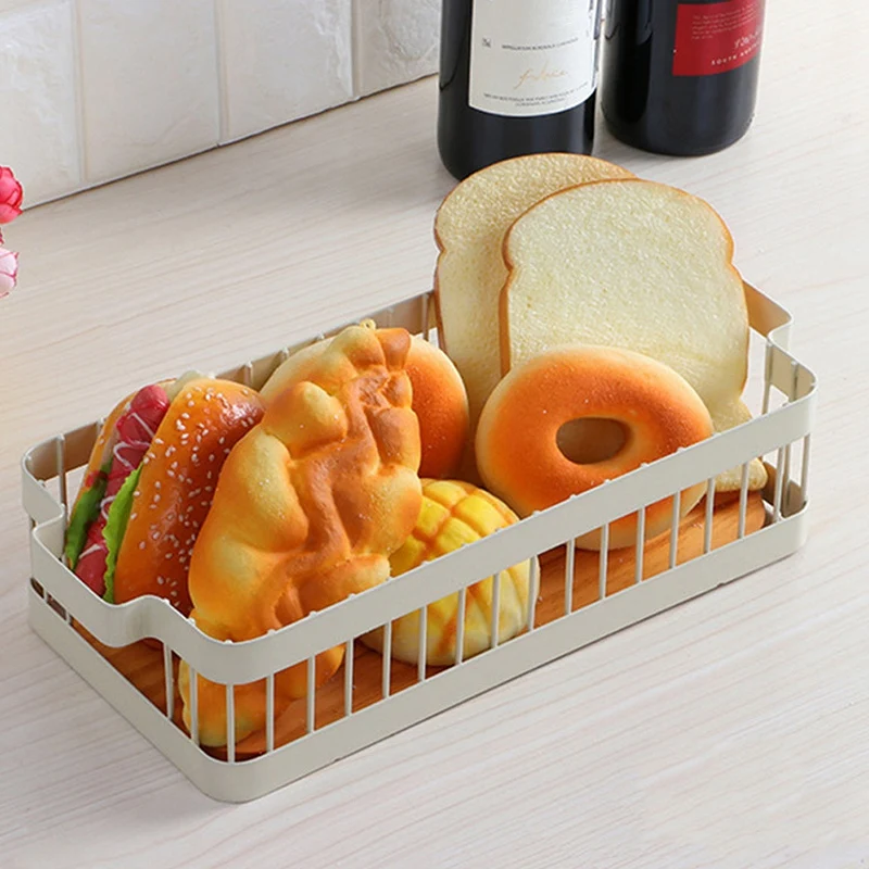 Прямоугольная корзина для хранения кухонная бутылка приправы посуда Органайзер корзина деревянная Нижняя корзина для хлеба