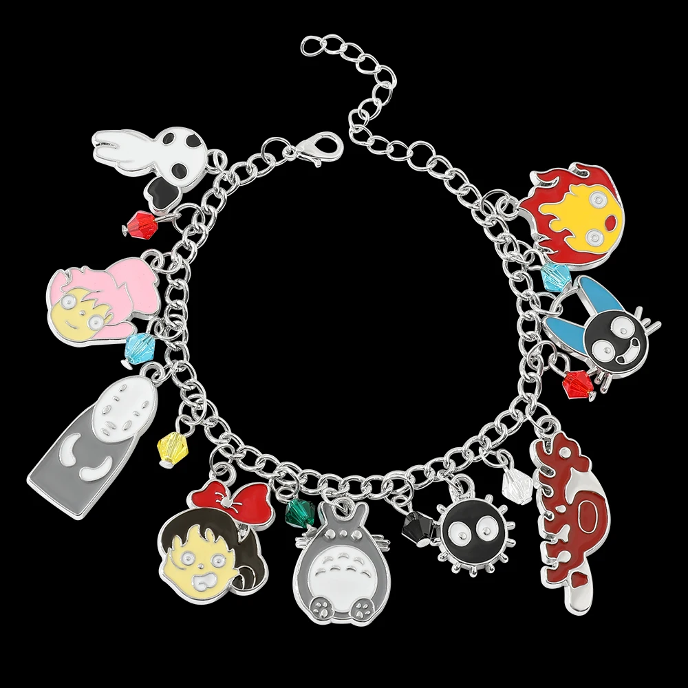 Miyazaki Hayao Anime Series Bracelet Cute Cartoon Spirited Away Totoro Howl's Moving Castle Charm Bracelets Bangle Gifts for Fan |