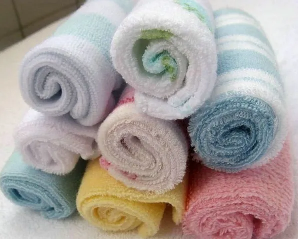  8-Packaged in the Shape of Bars Toweling Handkerchief Baby Small Square Towel Infant Feeding Bibs N