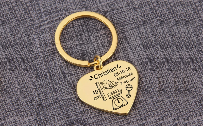 baby keychain Cadeau Porte-clé pendentif naissance personnalisé bébé