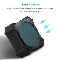 Solar-Powered Bluetooth-compatible Speaker Portable IP66 Waterproof Wireless Speakers Stereo Sound Deep Bass Mic AUX Universal