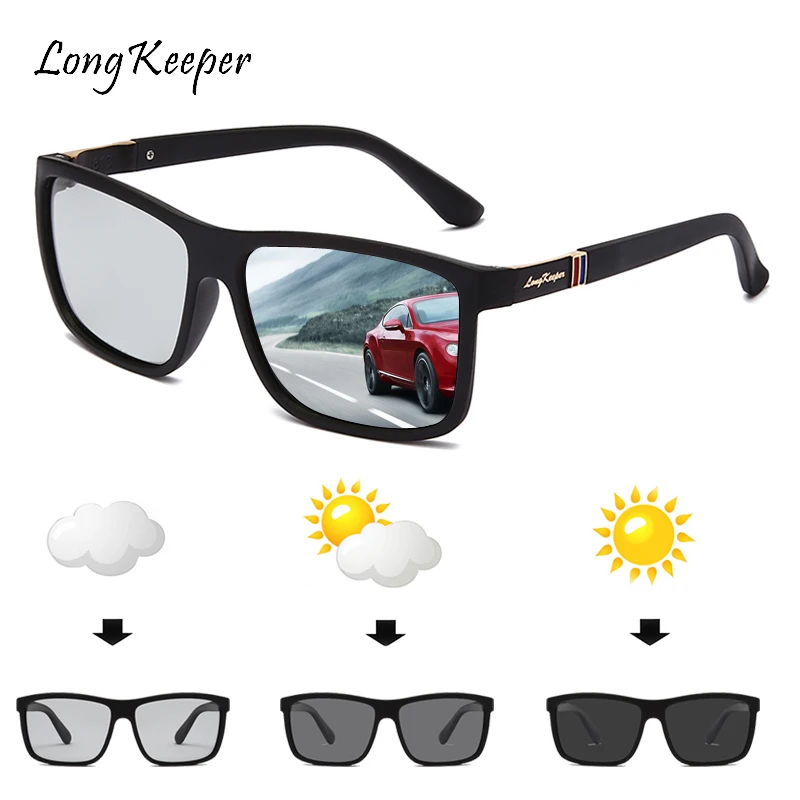 

Longkeeper Photochromic Sunglasses Men Chameleon Glasses Male Change Color Sun Glasses Driving gafas fotocromaticas para hombre