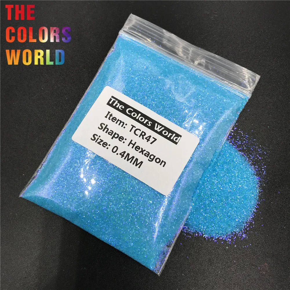 TCR47 переливчатая Радуга Dreamy синий цвет Шестигранная форма блеск для ногтей искусство украшение Блеск для тела тени для век хна ручная работа DIY