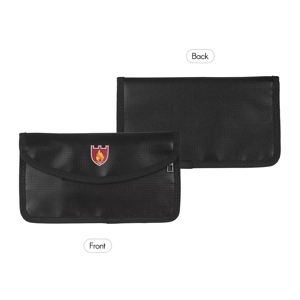

Fireproof Document Bag Heat Resistant Silicone Water Proof Cash Bags with Sticking Fastener Closure for Home Office Safe Storage