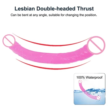 23.5-37.5Cm Double Dildo Realistic Mini Soft Dildo Anal Sex Toys Women Dildo Huge Lesbian Masturbator Double Ended Dong Penis 4