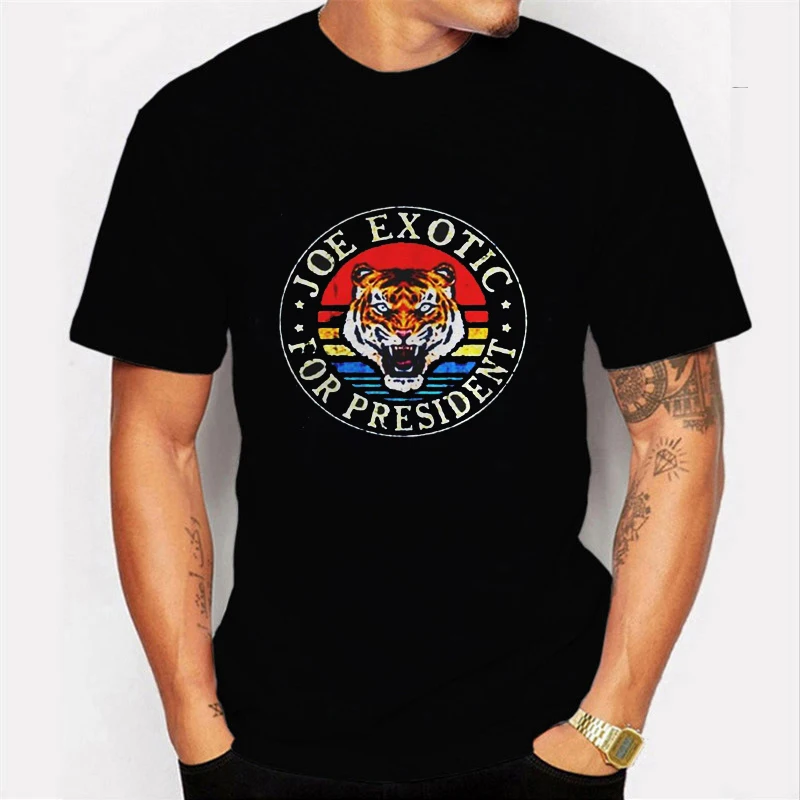 

Black Shirts Free Joe Exotic Funny Tiger King T Shirt Women Men Tshirt for President Hip Hop Summer Tops Cotton Men's Tees Shirt