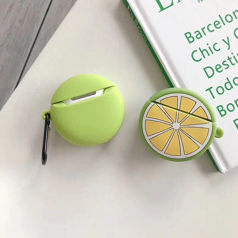 Мультяшные фрукты, беспроводной Bluetooth чехол для наушников для Apple AirPods, чехол, Милые силиконовые наушники, чехол s On Air Pods 2 1, чехол