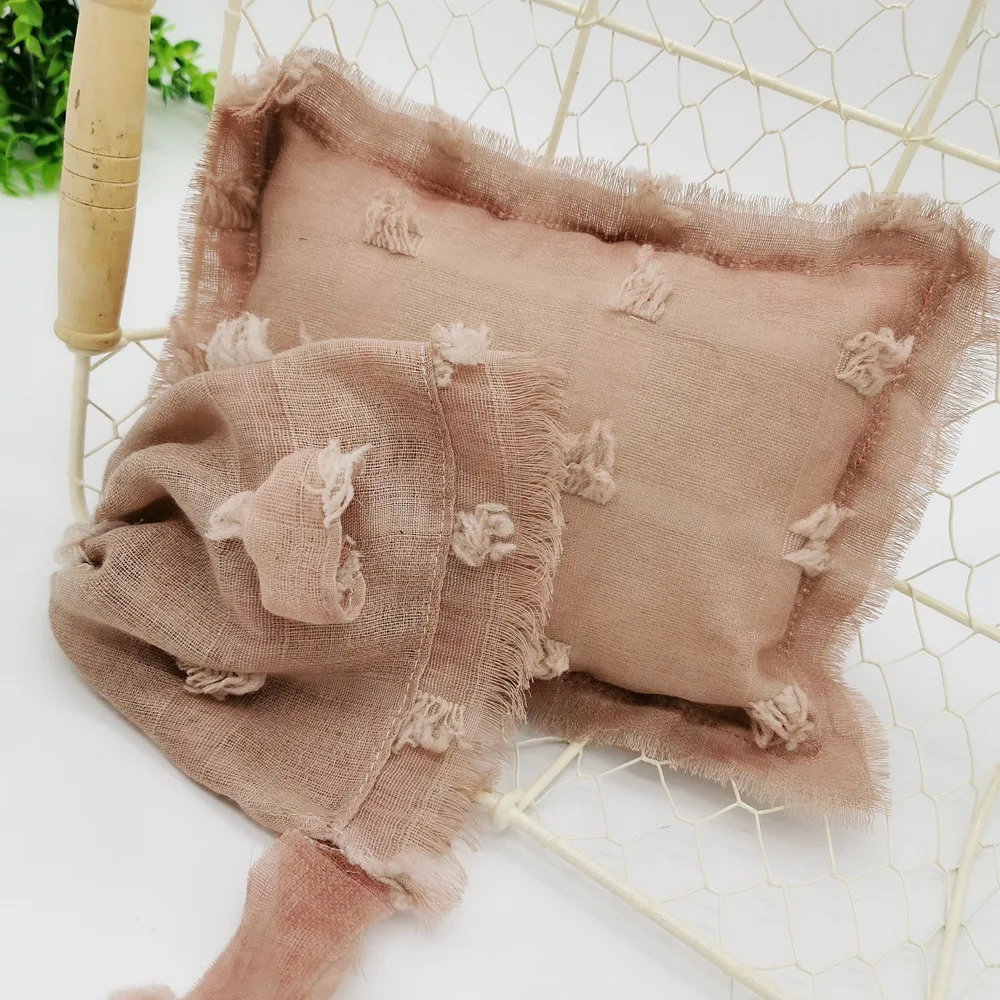 Newborn Photography Props Accessories Baby Photography Linen Hat+Pillow Set Baby Photo Props Accessory Studio Fotografia Hats