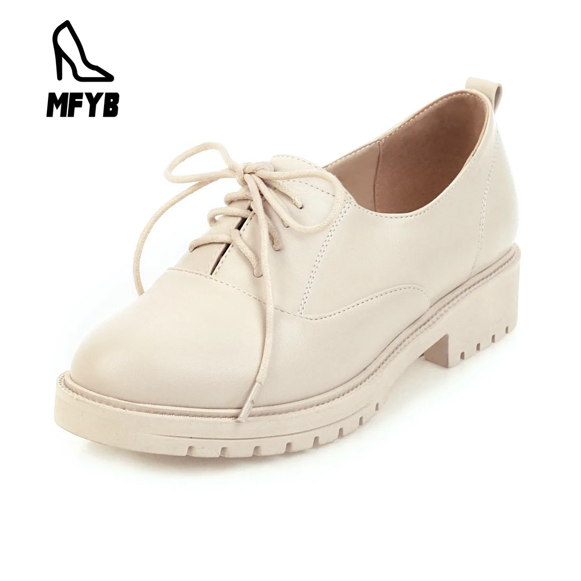 

MFYB Women's single shoes early spring 2020 new comfortable low-heeled women's shoes 35-43 size code lace casual shoes