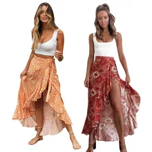 Новая женская мода, высокая талия, сексуальная богемная маленькая Цветочная юбка, летняя удобная легкая стильная модная юбка