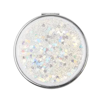 

Mini Mirror Creative Folded Portable Double-sided Mirror with Flowing Sparkling Sand Cosmetic Mirror Female Gifts