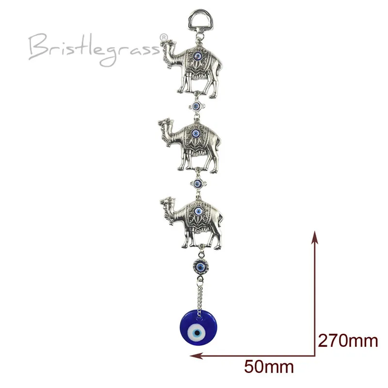 BRISTLEGRASS Турецкая голубой с клипсами Дурной глаз желтовато коричневый стене висит