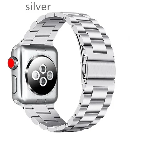 Silver Correa для apple watch, apple watch 5, 4 ремешка, 40 мм, 44 мм, для iwatch, полосы 38 мм, 42 мм, ремешок, браслет из нержавеющей стали, Ремешки для наручных часов, ремень - Цвет ремешка: Silver