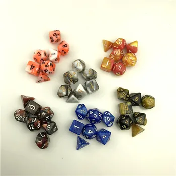 

7 pcs Dice Unique Polyhedral Acrylic Game Dices Dice Set Number Dice for Children