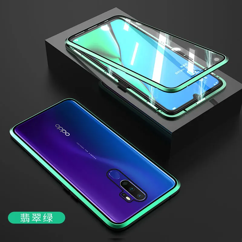 Чехол с магнитной адсорбцией для OPPO Realme X2 Pro XT ACE K5 730G двусторонний защитный чехол из закаленного стекла Realme XT 3 Pro - Цвет: green