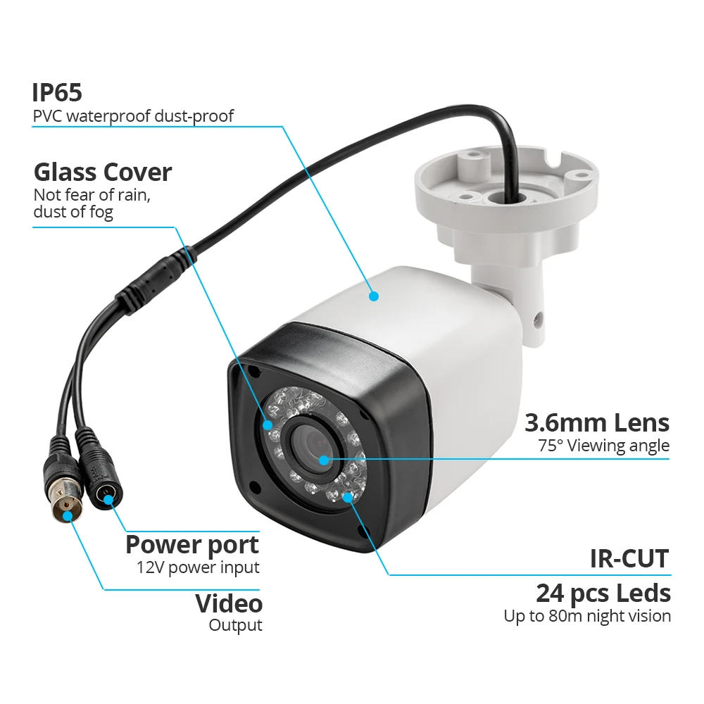 FUERS 4CH DVR комплект камер видеонаблюдения Система безопасности 1520P IR-CUT наружная 4 шт AHD 4MP камера видеонаблюдения CCTV комплект