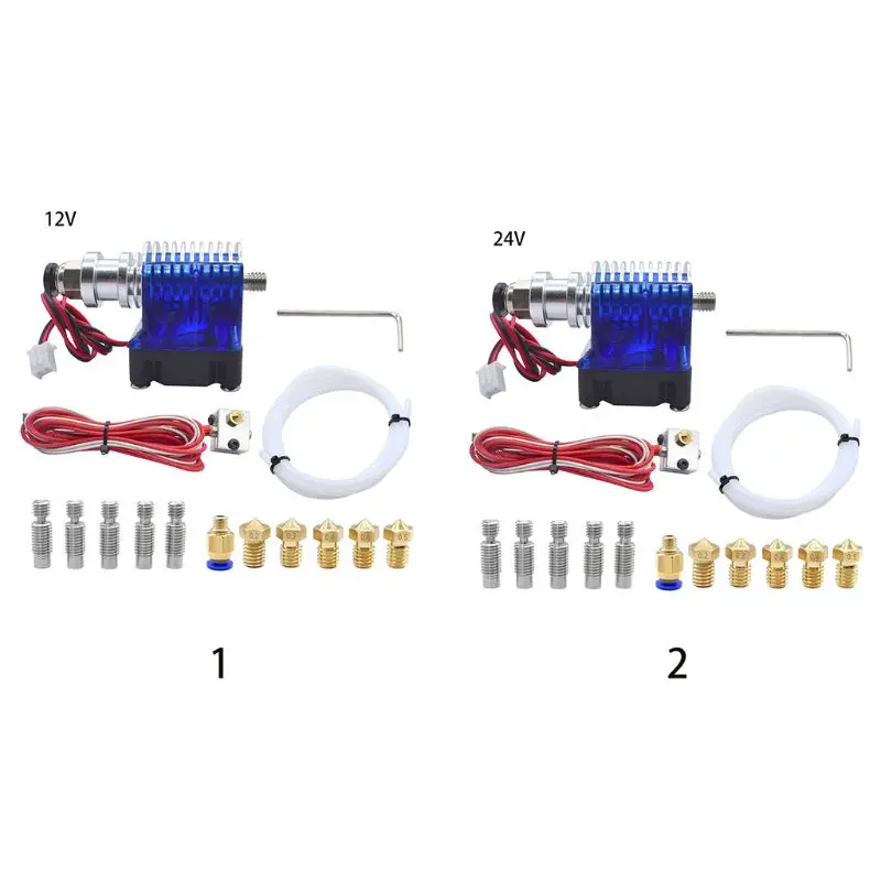 Полностью металлический J Head V6 Hotend Kit 12 В/24 В 1 75 м 4 горловой Тепловой разрыв + 5