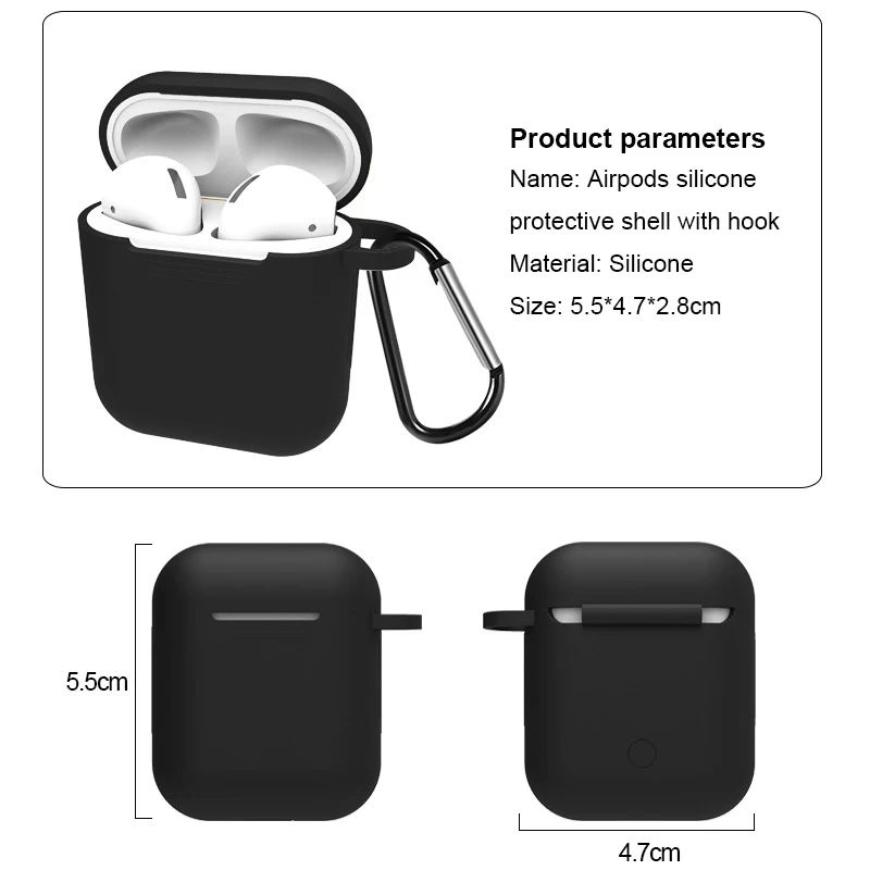 Мягкий силиконовый чехол для наушников Airpods 1 2 пылезащитный зарядный бокс с