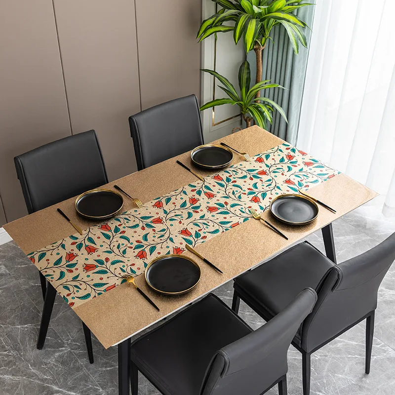 

European style waterproof oil-proof heat-resistant tablecloth Soft glass table mat party table deco cover dining table protector