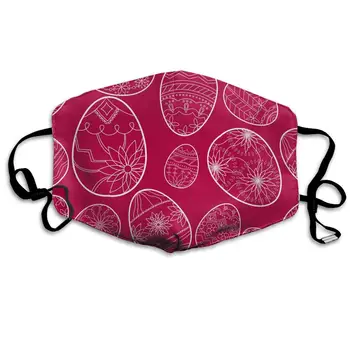 

Easter Red Flower Eggs Washable Reusable Mask, Cotton Anti Dust Half Face Mouth Mask For Kids Teens Men Women With Adjustable