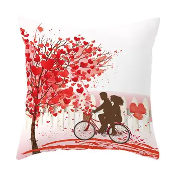 

Print Pillow Case Polyester Sofa Car Cushion Cover Home Decor Happy Valentines