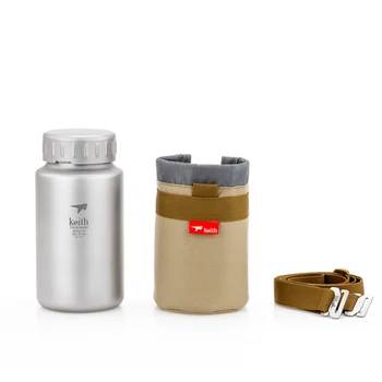 

Titanium Sports Bottle Non-threaded Wide-mouth Sealed Bottle Outdoor Camping Cycling Hiking Titanium Bottle with Carrying Bag