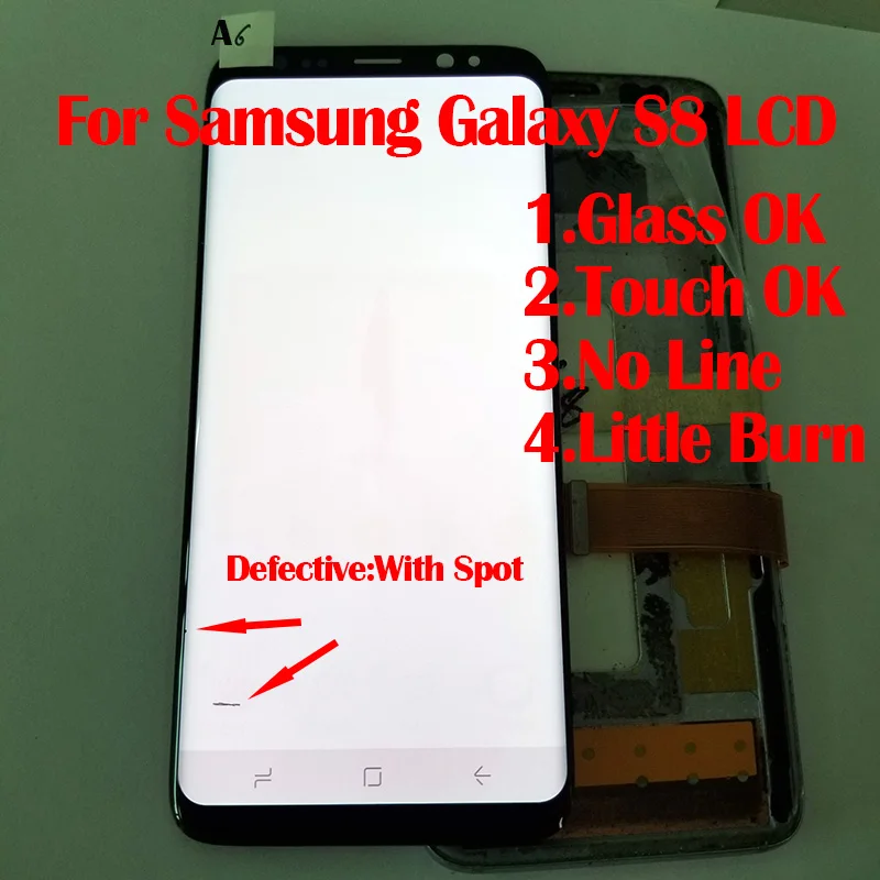 Супер Amoled Noframe ЖК-дисплей для samsung Galaxy S8 G950f S8 Plus G955f с точечным ЖК-дисплеем с сенсорным экраном дигитайзер
