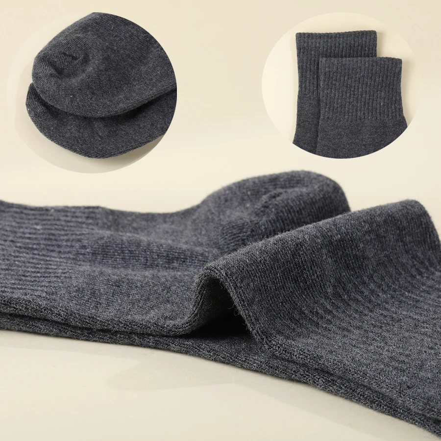 5 Pairs/Box Running Cotton Socks Men Sports Casual Thick Solid Compression Outdoor Travel Long Black White Grey Sock Male Gift