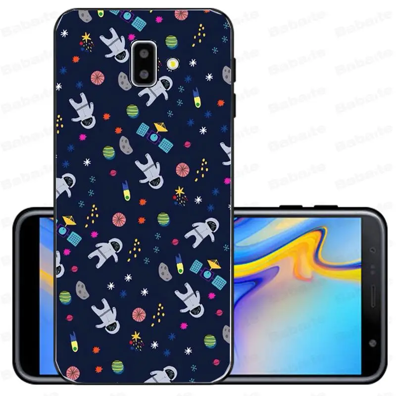 Black With White Moon Stars Space Astronaut