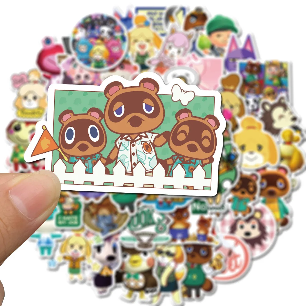Pegatinas de cruces de animales para juegos de PC, diario estético, pegatinas de Anime para álbum de recortes, equipaje, portátil, resistente al agua