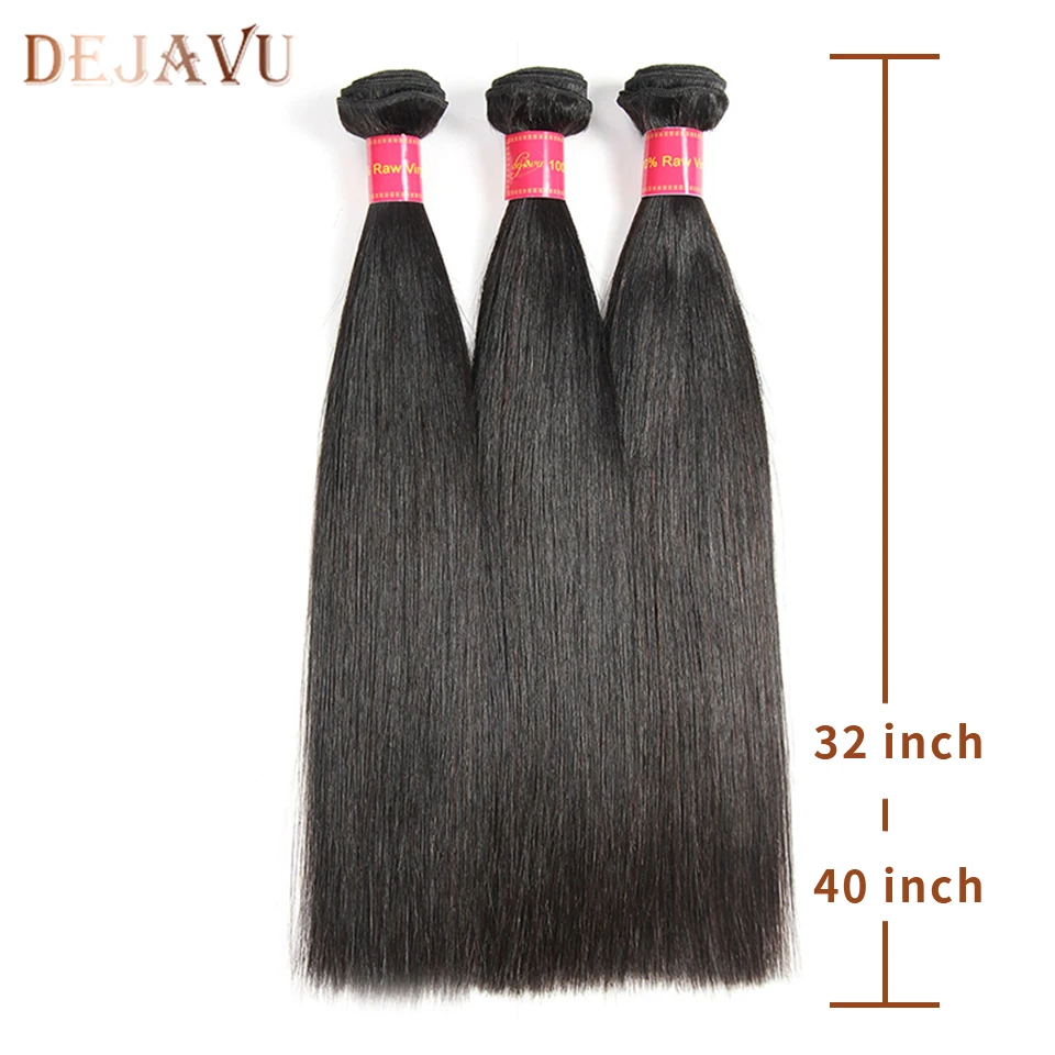 

Dejavu Straight Hair Extensions Peruvian 100% Human Hair Weave 3 Bundles 8-40 Inch Remy Natural Bundles 3Piece Free shipping