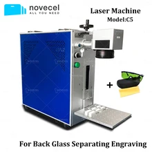 Novecel 220V/110V Laser Machine C5 20W Protable Fiber Laser Marking Machine for Separate Back Cover Glass Laser Metal Engraving