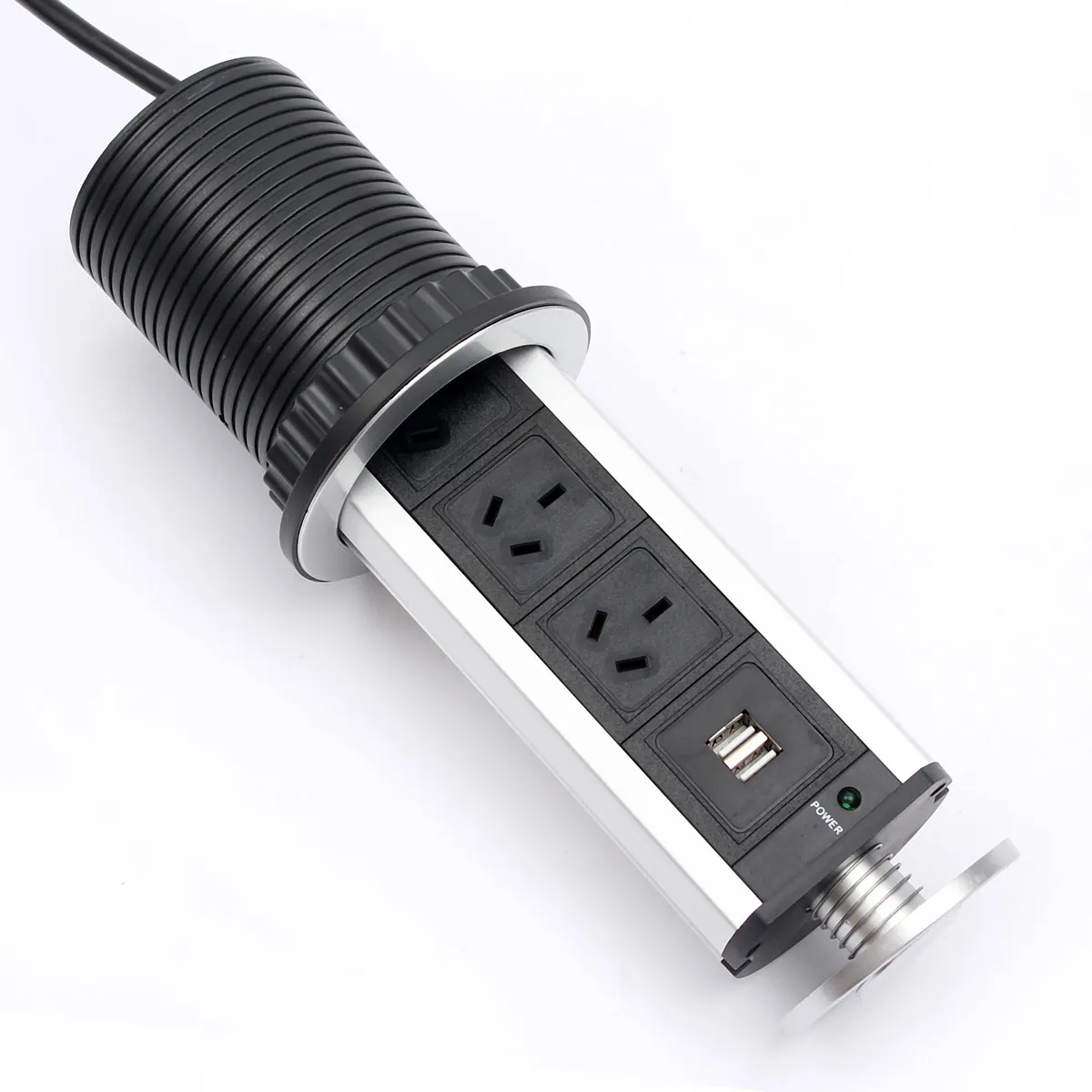 Pull Up 3 Разъем питания двойной usb зарядный порт кухонный стол электрический выход алюминиевая полка вилки 1 светодиод+ 2 USB зарядка