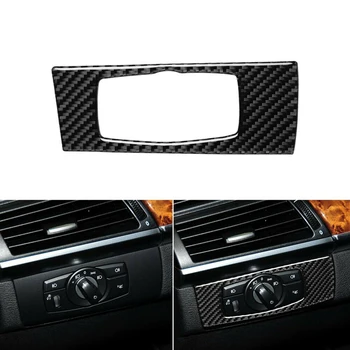 

Carbon Fiber Headlight Switch Button Sticker Trim For BMW X5 E70 X6 E71 2008-13